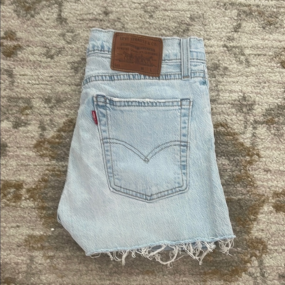 Levi's Sky Blue Cutoff Denim Shorts